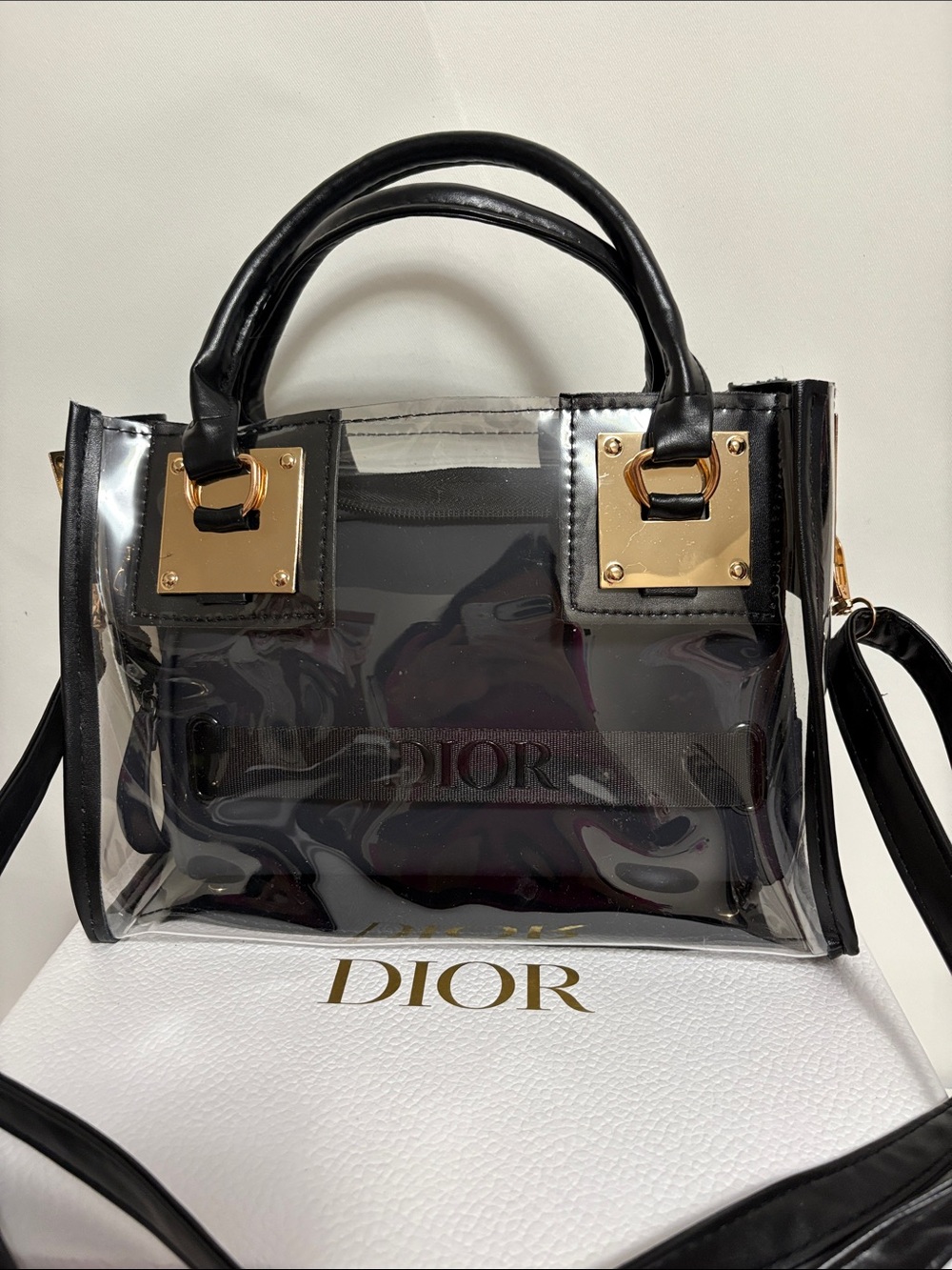 Dior Blue Pouch in Clear Women's Handbag